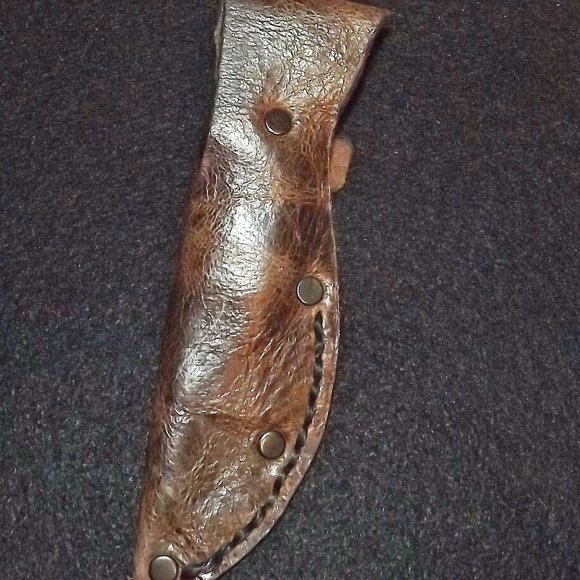 Fixed blade knife 7" Floral Polymer Handle, Leather sheath - Picture 3 of 14